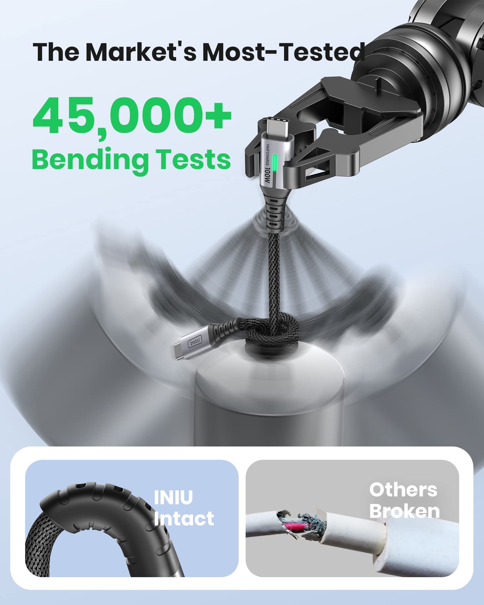 INIU 100W USB C to USB C Cable, [1ft, Black] Short USB C Fast Charger Cable for iPhone 17 16 15 Pro Max Samsung S25 S24 Laptops MacBook iPad Air Switch etc. - Image 7