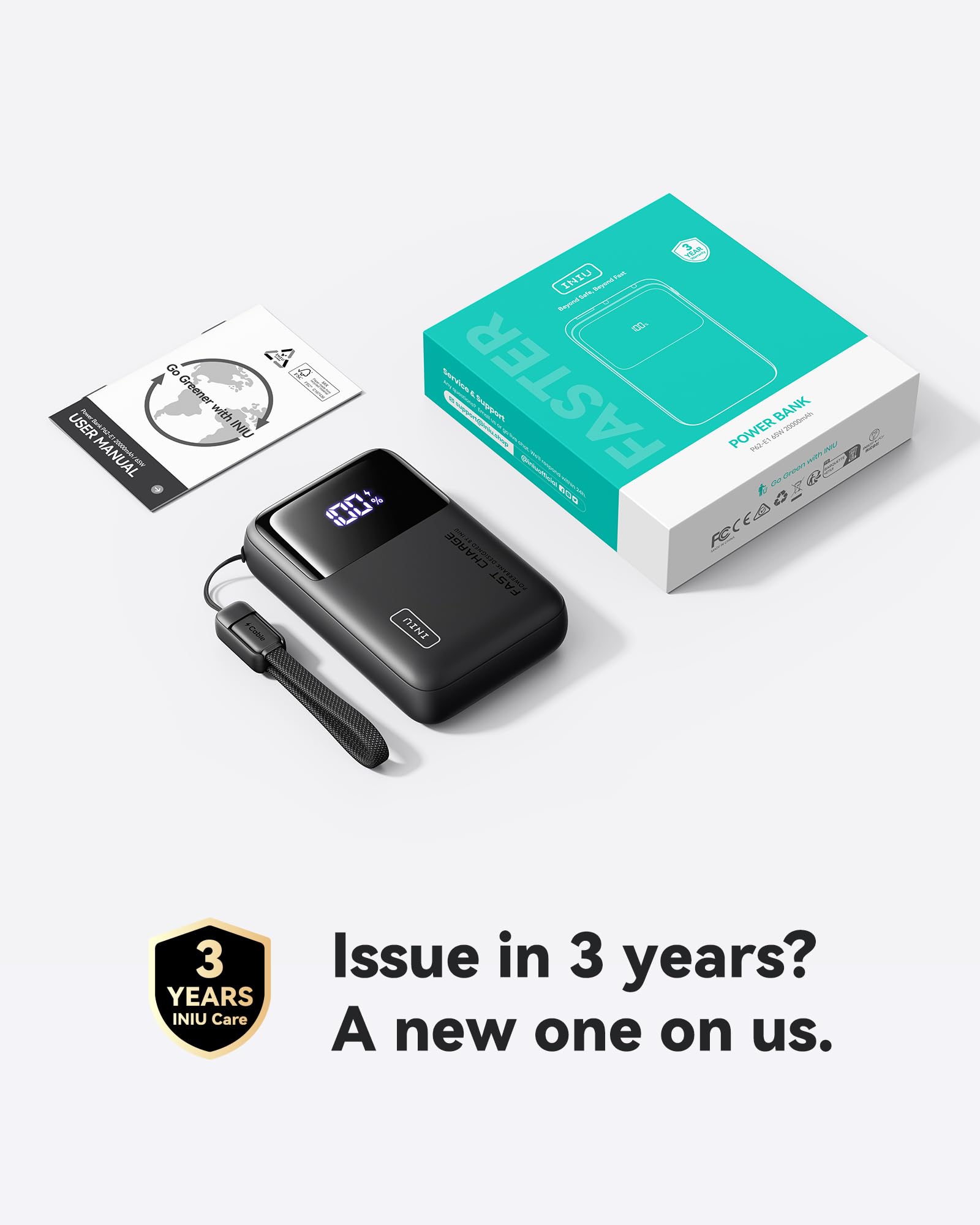 INIU 20000mAh Laptop Power Bank, Ultra Compact 65W PD Dual Fast Charging Portable Charger, Flight-Safe Battery Pack with USB C Cable for Travel MacBook iPad Tablet Switch iPhone 17 16 Pro Samsung S25 - Image 7