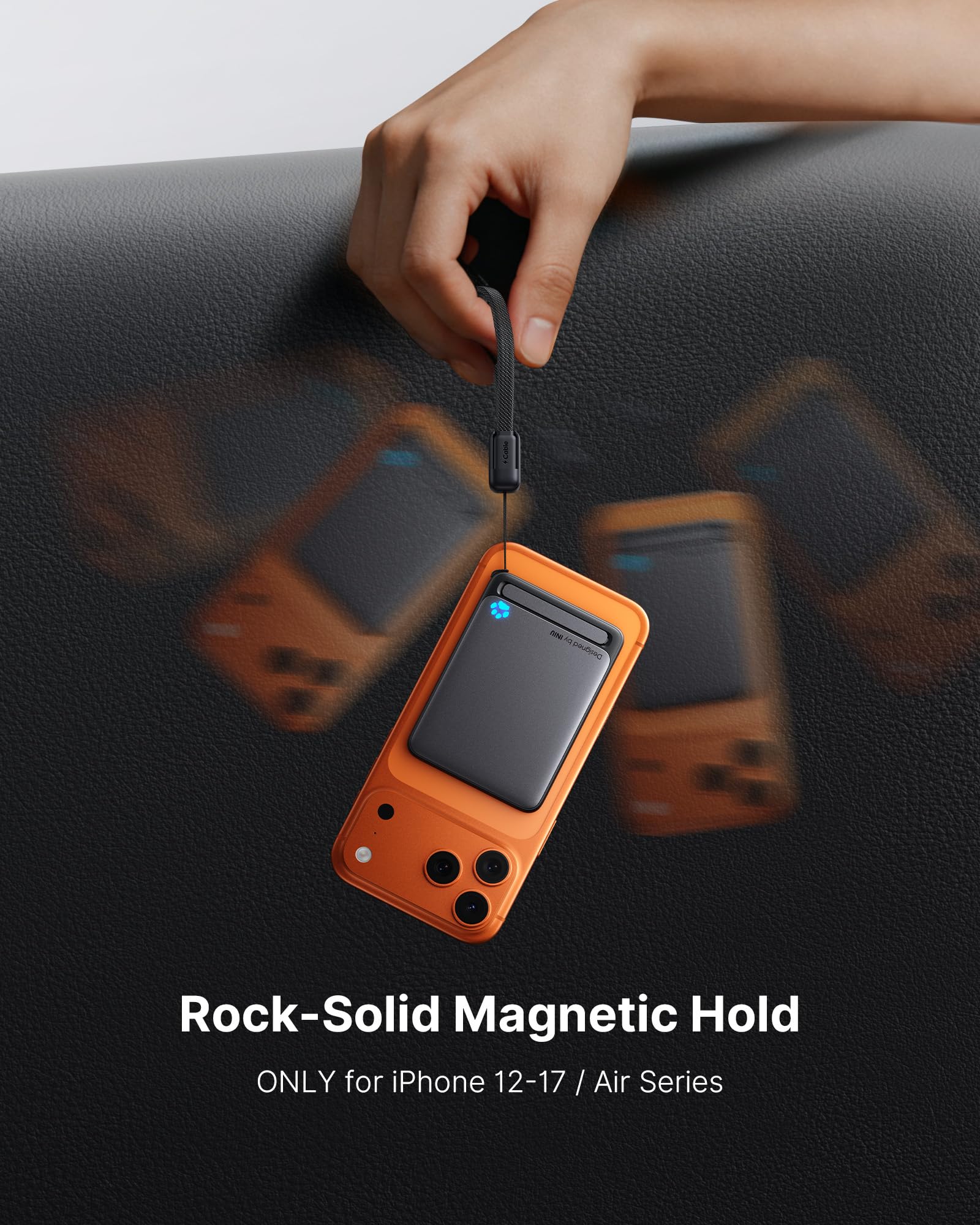 INIU for MagSafe Portable Charger, Ultra Slim 5000mAh Magnetic Power Bank, Qi2 Certified 15W Fast Charging, with USB C Cable & Stand, MagSafe Compatible Battery Pack, for iPhone 17 16 15 14 13 12 Only - Image 5