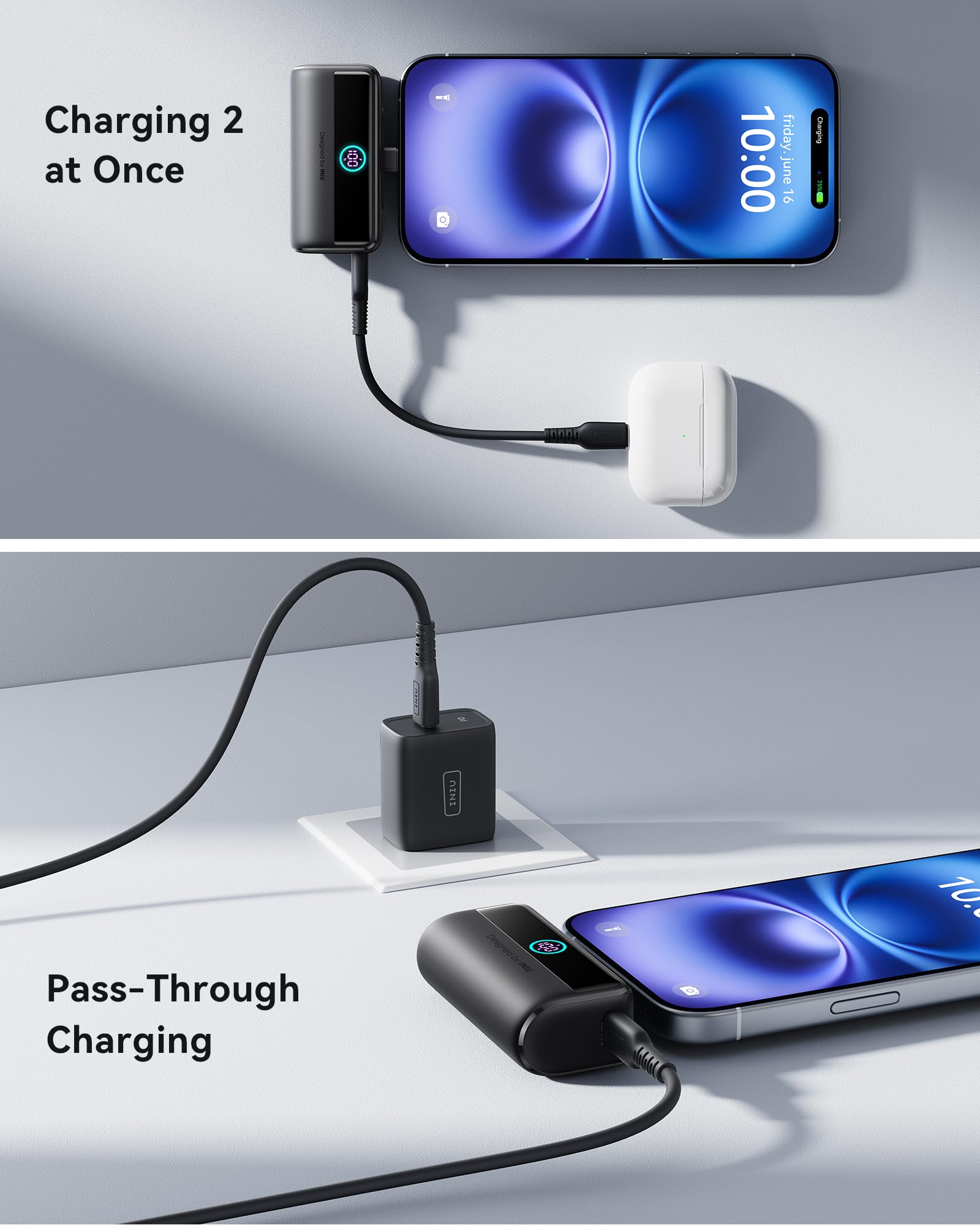 INIU Mini Portable Charger, 5500mAh Power Bank with Build-in USB-C Connector, 22.5W PD Fast Charging USB C in&Out Battery Pack, External Phone Charger for iPhone 17 16 15, Samsung S24 S23, Google etc - Image 5