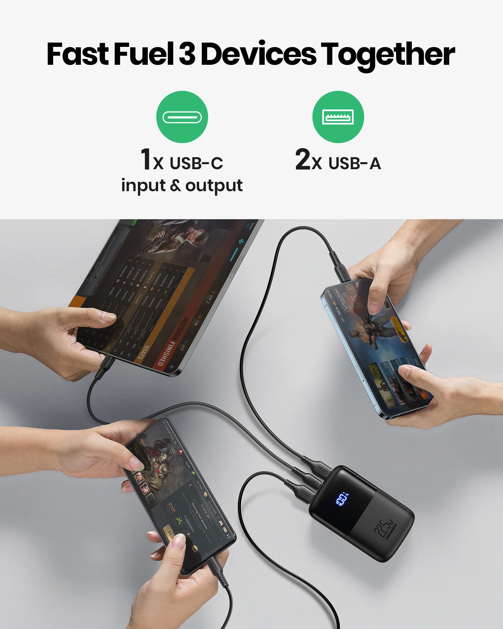 INIU Portable Charger, Smallest 22.5W 10000mAh Power Bank, USB C in/Output Fast Charging 3-Output Mini Battery Pack Charger with Phone Holder for iPhone 17 16 15 14 Air Samsung S23 Google iPad Tablet - Image 6