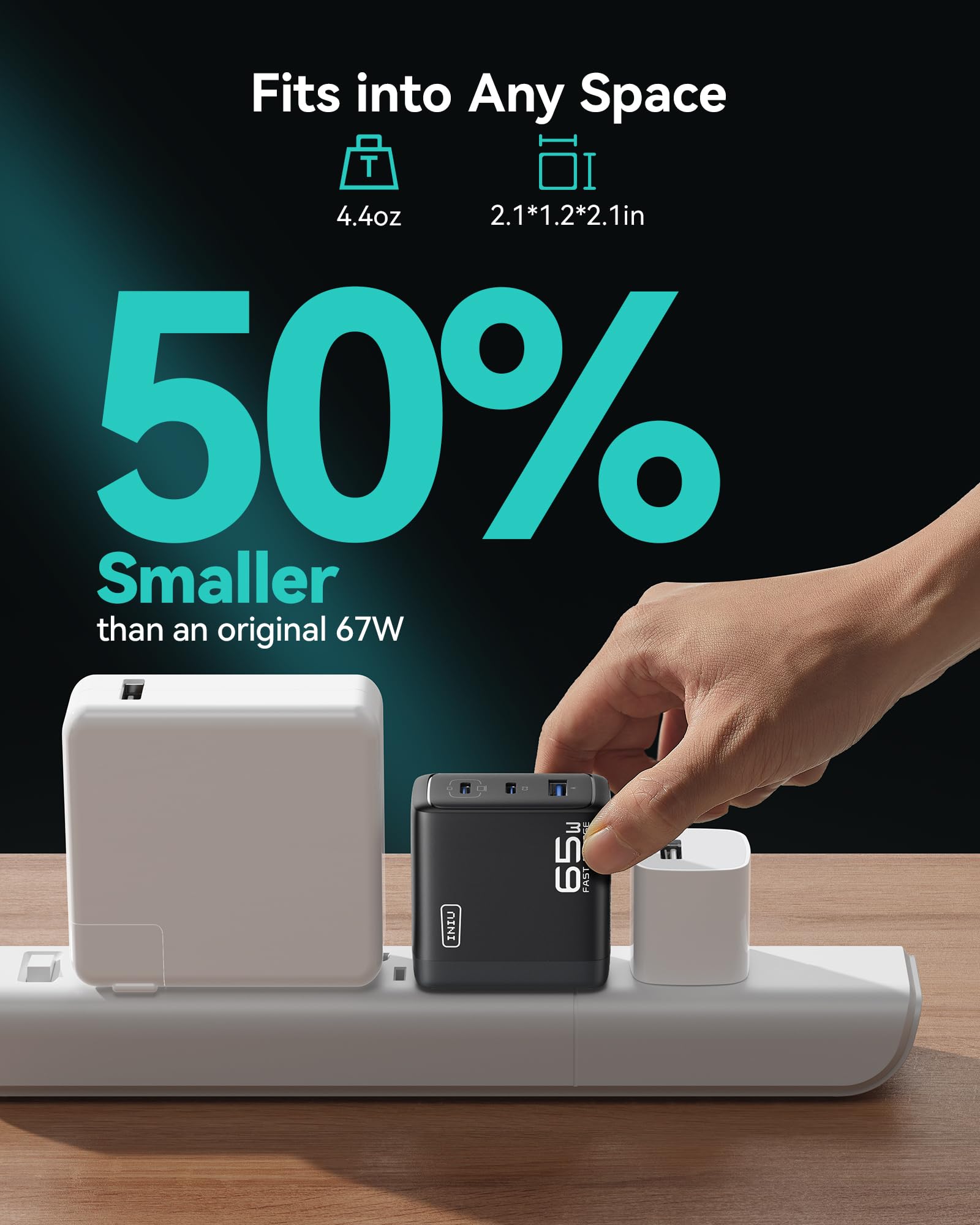 INIU Ultra Slim 10000mAh 45W PD Power Bank & 3-Port 65W PD Fast Charging Compact Type C Wall Charger Combo - Image 7