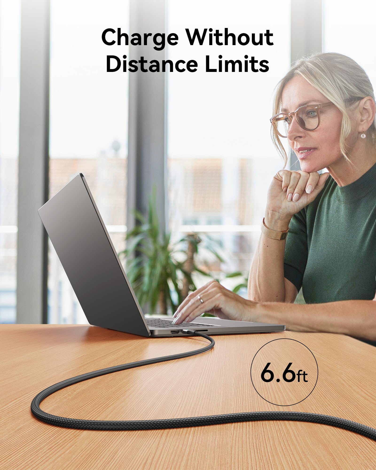 INIU USB C to USB C Cable, 240W Fast Charging Type C Charger Cord, Braided USBC Phone Charger Cable for iPhone 17 16 Pro Max Samsung S26 S25 Laptops MacBook Air 15 M3 iPad Switch [6.6ft+6.6ft Black] - Image 7