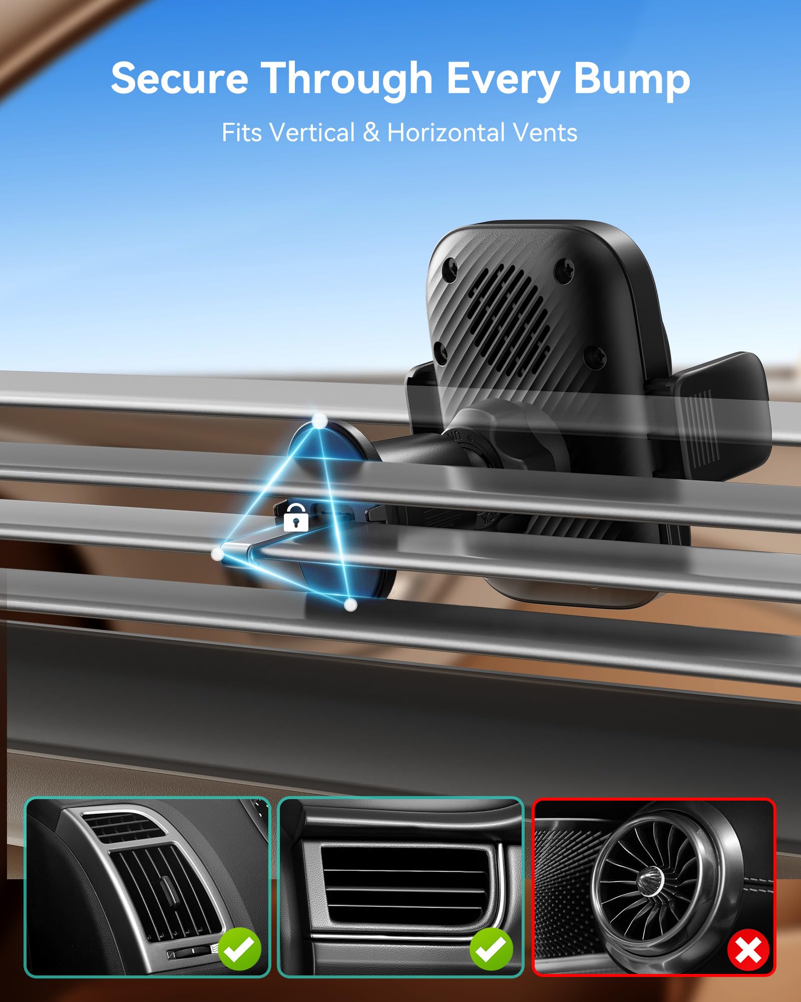 INIU Wireless Car Charger, Qi2 Certified Car Phone Holder for Magsafe, 15W Fast Charging Magnetic Car Mount Charger Auto Clamping Car Accessories Air Vent for iPhone 17 16 15 14 13 12 Pro Max Air etc - Image 4