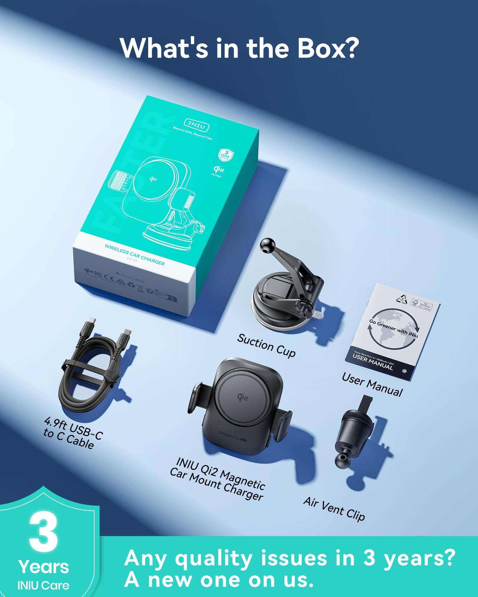 INIU Wireless Car Charger, Qi2 Certified Car Phone Holder for Magsafe, 15W Fast Charging Magnetic Car Mount Charger Auto Clamping Car Accessories Air Vent for iPhone 17 16 15 14 13 12 Pro Max Air etc - Image 6