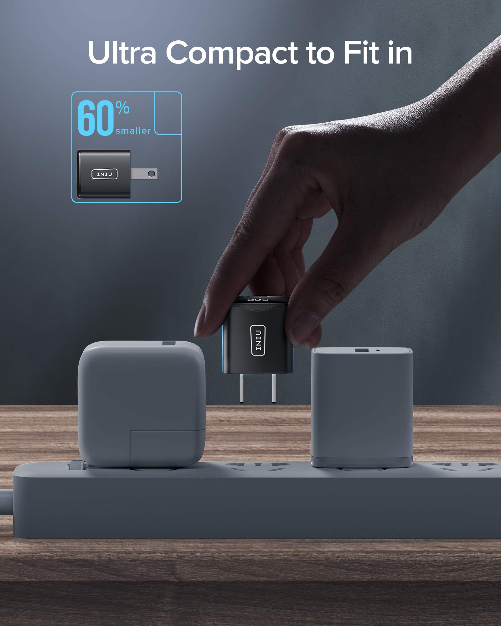 USB C Charger, [2 Pack] INIU 20W Fast Wall Charger for iPhone Power Adapter Mini Type C Quick Charging Plug for iPhone 15 14 13 12 11 Mini Pro Max X Samsung Galaxy Google Pixel iPad Airpods Pro, etc - Image 5